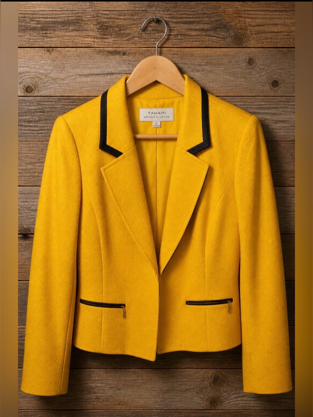 Tahari Arthur Levine yellow blazer 14. Beautiful power suit Blazer - Picture 3 of 4